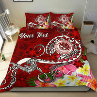 FSM Custom Personalised Bedding Set - Turtle Plumeria (RED) - Polynesian Pride