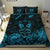 Maori Aotearoa Rugby Haka Bedding Set New Zealand Silver Fern - Turquoise - Polynesian Pride