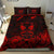 Maori Aotearoa Rugby Haka Bedding Set New Zealand Silver Fern - Red - Polynesian Pride