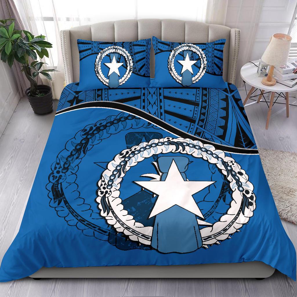 Northern Mariana Islands Duvet Cover Set - Northern Mariana Islands Flag Blue - Polynesian Pride