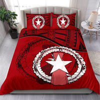 Northern Mariana Islands Duvet Cover Set - Northern Mariana Islands Flag Red - Polynesian Pride