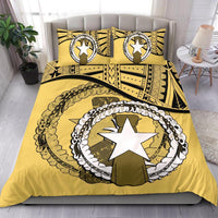 Northern Mariana Islands Duvet Cover Set - Northern Mariana Islands Flag Yellow - Polynesian Pride