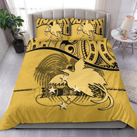 Papua New Guinea Duvet Cover Set - Papua New Guinea Flag & Coat Of Arms Yellow - Polynesian Pride