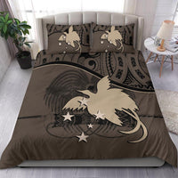 Papua New Guinea Duvet Cover Set - Papua New Guinea Flag & Coat Of Arms Brown - Polynesian Pride
