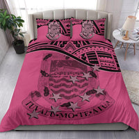Tuvalu Duvet Cover Set - Coat Of Arms & Flag Pink - Polynesian Pride