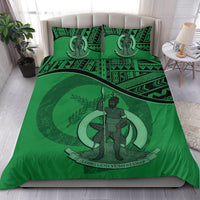 Vanuatu Duvet Cover Set - Vanuatu Coat Of Arms Green - Polynesian Pride