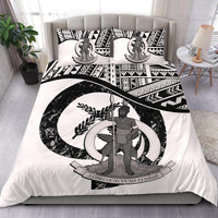 Vanuatu Duvet Cover Set - Vanuatu Coat Of Arms White - Polynesian Pride