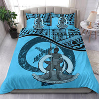 Vanuatu Duvet Cover Set - Vanuatu Coat Of Arms Blue - Polynesian Pride