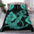 Hawaiian Anchor Poly Tribal Hibiscus Polynesian Bedding Set Turquoise - Polynesian Pride