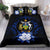 Solomon Island Duvet Cover Set - Solomon Island Coat Of Arms & Dark Blue Hibiscus - Polynesian Pride