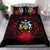 Solomon Island Duvet Cover Set - Solomon Island Coat Of Arms & Red Hibiscus - Polynesian Pride