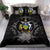 Solomon Island Duvet Cover Set - Solomon Island Coat Of Arms & Gray Hibiscus - Polynesian Pride