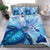 Hawaiian Map Hibiscus Flower Turtle Polynesian Bedding Set Blue - Polynesian Pride