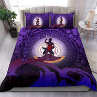 Vanuatu Bedding Set - Wave And Hibiscus Purple - Polynesian Pride
