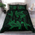 Hawaiian Map Hamerhead Shark Yin Yang Polynesian Bedding Set - Green - Polynesian Pride