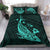 Hawaiian Map Whale Polynesian Bedding Set - Turqouise - Polynesian Pride