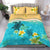 Polynesian Bedding Set - Turtles And Plumeria Duvet Cover Set Blue - Polynesian Pride