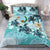 Polynesian Duvet Cover Set - Pohnpei Bedding Set Blue Turtle Hibiscus - Polynesian Pride