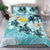 Polynesian Duvet Cover Set - Papua New Guinea Bedding Set Blue Turtle Hibiscus - Polynesian Pride