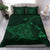 Hawaiian Map Kanaka Manta Ray Polynesian Bedding Set Green - Polynesian Pride