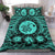 Hawaiian Map Honu Hibiscus Tropic Turquoise Polynesian Bedding Set - Polynesian Pride