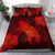 Hawaiian Map Whale Swim Hibiscus Polynesian Bedding Set - Red - Polynesian Pride