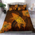 Hawaiian Map Whale Swim Hibiscus Polynesian Bedding Set - Orange - Polynesian Pride