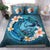 Polynesian Duvet Cover Set - Tahiti Bedding Set Blue Plumeria Animal Tattoo - Polynesian Pride