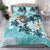 Polynesian Duvet Cover Set - American Samoa Bedding Set Blue Turtle Hibiscus - Polynesian Pride