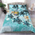 Polynesian Duvet Cover Set - Nauru Bedding Set Blue Turtle Hibiscus - Polynesian Pride