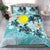 Polynesian Duvet Cover Set - Palau Bedding Set Blue Turtle Hibiscus - Polynesian Pride