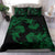 Hawaiian Hammerhead Shark Hibiscus Green Polynesian Bedding Set - Polynesian Pride