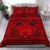 Hawaiian Map Madame Pele Kanaka Plumeria Polynesian Bedding Set Red - Polynesian Pride