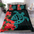 Hawaiian Map Sea Turtle Waves Hibiscus Polynesian Bedding Set - Polynesian Pride