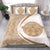 Hawaiian Madame Pele Plumeria Polynesian Bedding Set Circle Style Gold & White - Polynesian Pride