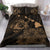 Hawaiian Map Sea Turtle Is Swimming Toward Polynesian Bedding Set Bronze - Polynesian Pride