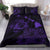 Hawaiian Map Sea Turtle Is Swimming Toward Polynesian Bedding Set Purple - Polynesian Pride