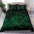 Hawaiian Map Turtle Tattoo Hibiscus Plumeria Polynesian Bedding Set - Green - Polynesian Pride