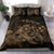 Hawaiian Map Turtle Tattoo Hibiscus Plumeria Polynesian Bedding Set - Gold - Polynesian Pride