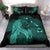 Hawaiian Map Heart Hula Girl Hibiscus Polynesian Bedding Set - Turquoise - Polynesian Pride