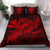 Hawaiian Map Hula Girl Hibiscus Kanaka Polynesian Bedding Set - Red - Polynesian Pride