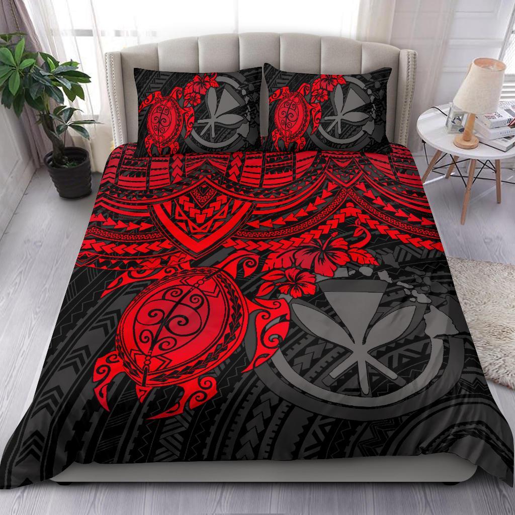 Polynesian Hawaii Duvet Cover Set - Red Turtle RED - Polynesian Pride