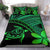 Hawaiian Turtle Kakau Plumeria Polynesian Bedding Set Green - Polynesian Pride