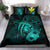 Hawaiian Map Hibiscus Kanaka Polynesian Bedding Set - Harold Turtle - Turquoise - Polynesian Pride