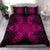 Hawaiian Turtles Tribal Mask Polynesian Bedding Set Pink - Polynesian Pride