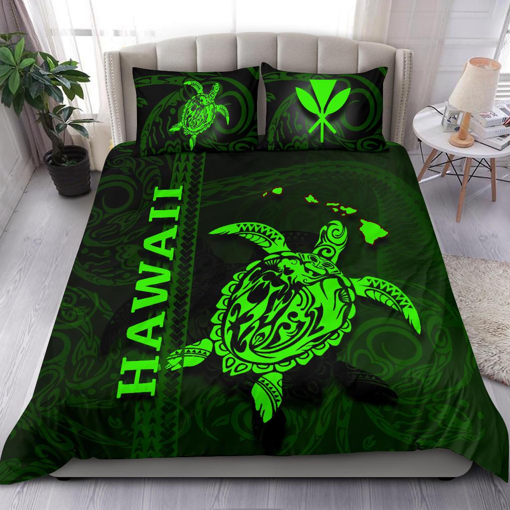 Polynesian Hawaii Duvet Cover Set - Turtle Hawaiian Green - Polynesian Pride
