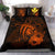 Hawaiian Map Hibiscus Kanaka Polynesian Bedding Set - Harold Turtle - Orange - Polynesian Pride