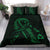 Hawaiian Map Heart Ribbon Cancer Hibiscus Polynesian Bedding Set - Green - Polynesian Pride