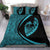 Hawaiian Surfing Waves Fish Hook Polynesian Bedding Set - Circle Style Blue - Polynesian Pride