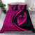 Hawaiian Surfing Waves Fish Hook Polynesian Bedding Set - Circle Style Pink - Polynesian Pride